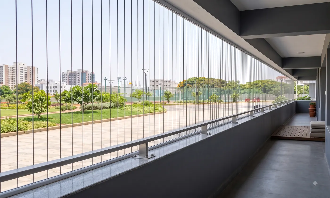 High-rise invisible safety grill Pune